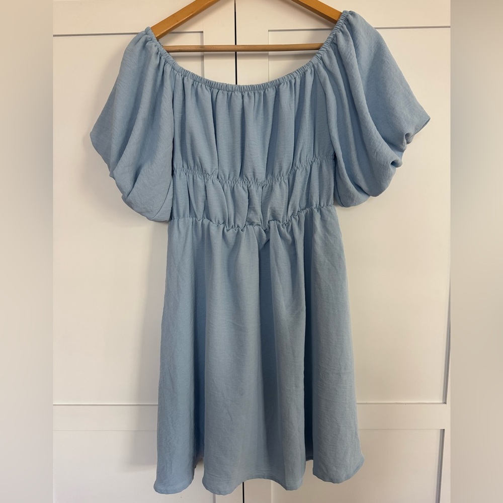 NWT Light Blue Off-Shoulder option Dress Small